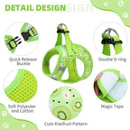 KOOLTAIL Dog Harness and Leash Set for Small Medium Dogs, Step in No Pull Soft Mesh Dog Harness Comfort Padded Pet Vest, Adjustable Reflective Easy Walking Puppy Cats Harness Training, Kiwifruit XS