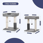 Cat Tree Tower for Large Cats Cat Scratching Post with 20x15.7”Wide Top Bed, Self Groomer, Thick Scratch Post [Dia=4.5”] and Danging Ball Great for Indoor Cats-Large Grey