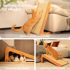 CHEERHOME PETS Sisal Cat Scratcher Ramp for Indoor Cats, 24.8" L Shape Scratching Post Climbing Vertical Cat Scratch Pad, Solid Wooden Cat Furniture(Medium)