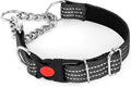 Martingale Collars,Reflective Dog Collar,Side Release Buckle,Adjustable Chain Training Pet Collars (Black, S,Neck 10"-15")