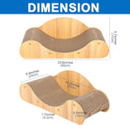 Simple Deluxe Cat Scratcher Cardboard Bed, Scratch Lounger for Scratching &Sleeping, 23.6“ Scratching Board Furniture Protector, Curved