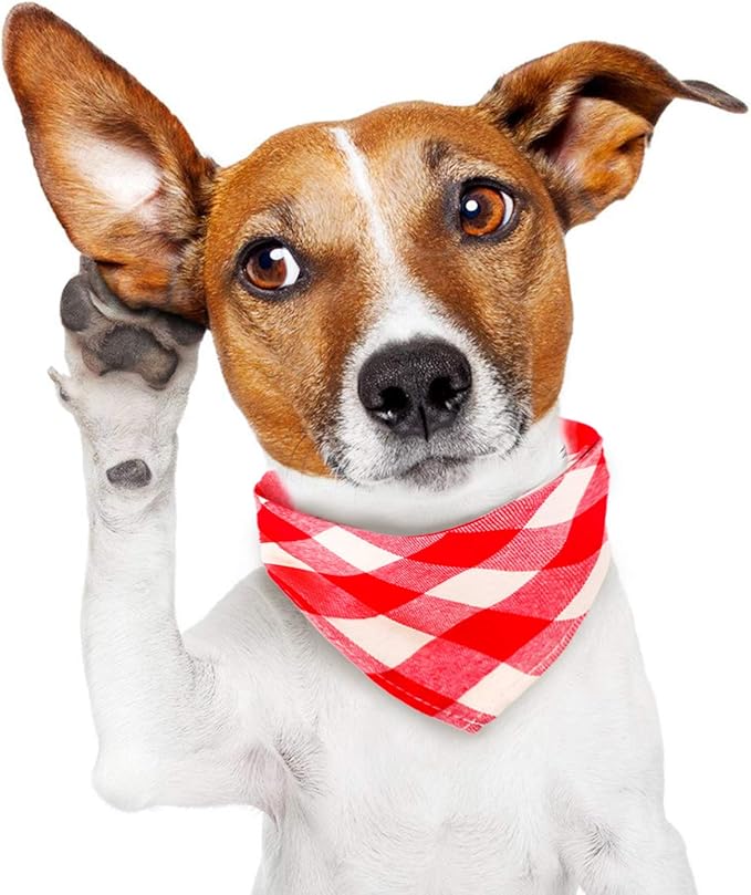 Segarty Dog Bandanas, 30 Pack 22.8"x15.7" Pet Scarf Triangle Plaid Bibs Accessories Bulk for Medium Small Cats Dogs Large Puppy Dogs, Adjustable Washable Reversible Boy Pets Birthday Kerchief