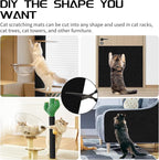 2 Pcs Total 78.7"x15.8" Cat Scratch Mat, Cat Scratch Couch Furniture Protector, Trimmable Self-Adhesive Cats Scratch Pads, DIY Cat Scratcher for Wall Protector and Covering Cat Tower (Black)