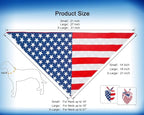 2PCS Dual-Layer Design Patriotic Dog Bandanas Outfit,Large Summer Triangle Reversible Memorial Day Independence Day American Flag 4th of July Scarf for Big Boy and Girl Dogs Red White Blue