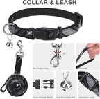 EXPAWLORER Classic Plaid Puppy Harness - Dog Collar and Leash - Soft Mesh Padded Adjustable Step in Small Dog Vest Harness No Pull, Reflective Escape Proof for Outdoor Walking, Black L