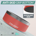 Coldest Dog Bowl - Anti Rust Metal, Non Slip, 3 Layers Insulated Stainless Steel Dog Bowls - Spill Proof & Heavy Duty - Water Bowl for Dogs, Cats & Pets, Dish Washer Safe (64 oz, Crimson Red)