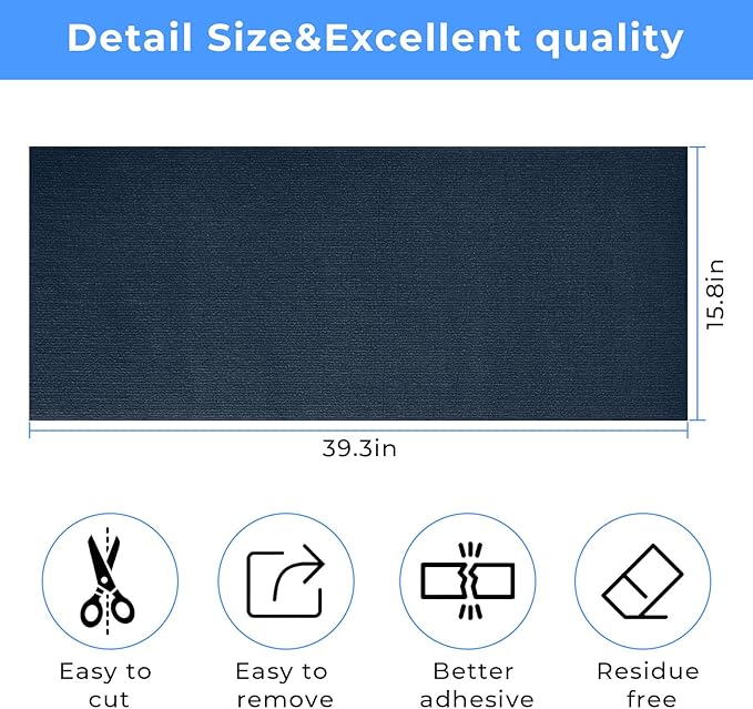 Cat Scratch Furniture Protector Couch Protector from cat Claws Self-Adhesive Carpet remnants Scratching Mat Trimmable DIY Climbing Covering Posts 39.3" x 15.8" Grey