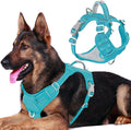 BARKBAY Dog Harness No Pull Oxford with ID Tag Pocket - Heavy Duty, Reflective, Easy Control for Large Dogs(Aqua Oxford,XL)