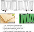 ZJSF Freestanding Dog Fence Indoor, Foldable Dog Gate for Doorways, Stairs or Hallways, Sturdy Wood Extra Wide Pet Gate with Support Feet for The House, White, 32 "Height-6 Panels