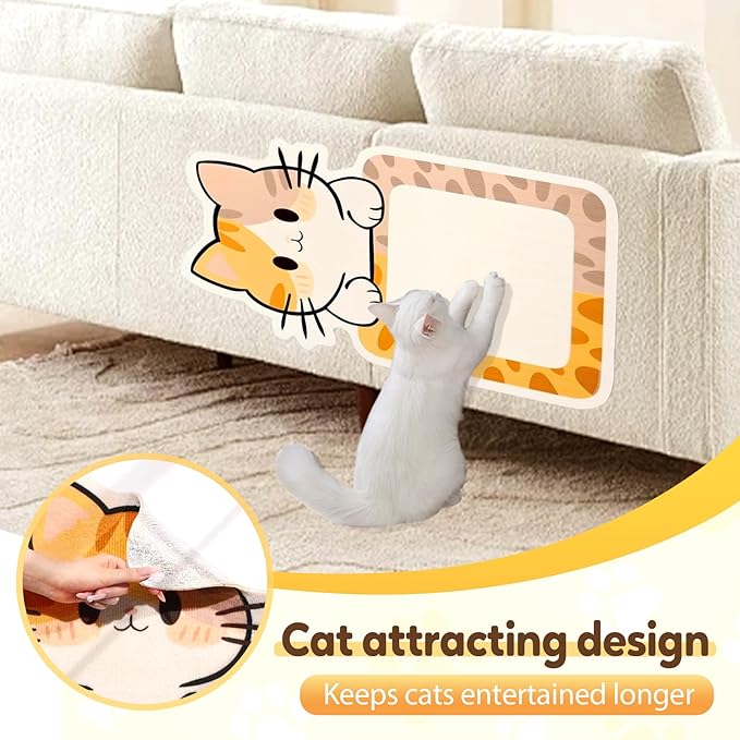 Wall Mounted Cat Scratcher, 2025 New Cat Scratcher Mat, Wall & Floor Cat Scratcher Pad, Self-Adhesive Cat Scratching Mat, Trimmable Self-Adhesive Carpet, Cats Scratchers for Indoor Cats (Colourful-B)