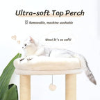 KAMABOKO Modern Cat Tree, 53" Tall Cat Trees for Indoor Cats w/Natural Sisal Scratching Posts, Hand-Woven Condo & Top Perch, Cat Tree for Kittens Climb Play & Rest