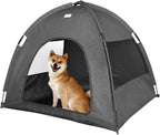 Cat and Dog Outdoor Waterproof Tent House - Indoor/Outdoor Cave Nest Bed for Small Dogs, Cats, Bunnies - Washable (Gray, Large)