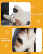 Cat Tree for Large Cat, Cat Tower with Large Perch for Adult Cats, 20 * 16.5 Inch Big Platform for Indoor with Super Cozy Soft Mat, Large Condo with Nature Sisal Post, Gray