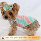 KYEESE 2Pack Dog Shirt, Soft Striped Dogs T Shirts, Lightweight Doggie Tank Top Cat Clothes, Sleeveless Dog Shirt for Small Dogs, Stretchy Pet Vest, Pink, Small