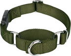 Martingale Collar for Dogs with Quick Release Buckle, Heavy-Duty Solid Color Nylon Training Collars - Adjustable No-Slip Design for Medium & Large Dog