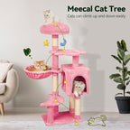 43-Inch Cat Tree,Cute Cloud Cat Tree for Kittens & Small Cats Under 6 Months 9lbs, Cat Tower with Scratching Post, Double Condos, Plush Hammock & Dangling Toys, Pink