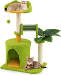 PETSITE Palm Cute Cat Tree, 31 Inches Tall with Sisal Scratching Posts, Condo, Dangling Ball, and Self Groomer, Ideal for Indoor Small & Medium Cats (19 x 13 x 31 inches)
