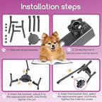 Adjustable Elevated Dog Bowl Stand, Metal Raised Feeder for Medium & Large Dogs, 3 Heights (8.8", 10.8", 12.5"), Width 6.3"–10.2", Spill-Proof Mat, Anti-Slip & Quiet, Bowl Not Included