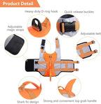 ASENKU Dog Life Jacket - Pet Safety Vest for Swimming & Boating, Shark Life Jacket with Floatation, Dog Lifesavers Swimsuits for Small Medium Large Dogs (Orange, S)