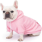 2 Pack Dog Hoodie Sweaters for Small Medium Dogs Warm Dog Clothes for Large Dogs Soft Waffle-Like Laminated Sweatshirt Bulldog (Pink+Rose, XXL (Back: 26",Chest: 34.5", Neck: 25"))