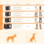 Shintenchi Wooden Dog Crate Furniture for Large Breed, L Double-Door Kennel Indoor with Removable Tray, End Table L Dog Crate for Decoration, 44.1" L, Brown