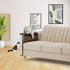 Upgraded Cat Scratch Furniture Protector,Cat Scratch Sofa Arm Sheild with 27.6’‘L*19.6’‘W Natural Sisal and Scratch Ball for Protecting Couch Sofa Chair Furniture (Brown/Right Handed)