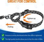 Kazazoo Martingale Collar for Dogs with Quick Release Buckle Adjustable Soft Durable Dog Collar for Small Medium Large No Pull Training Dog Collars-Black&Grey XL