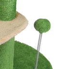 VINGLI Cat Tree for Indoor Cats, 32 inch Small Cat Tower, Cactus Cat Tree Scratching Posts with Jump Platform (Green & Beige)