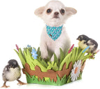 Lionet Paws Easter Dog Bandana for Medium Large Dogs,Green Dog Kerchief Eggs Dogs Triangle Bibs Scarf for Girl or Boy