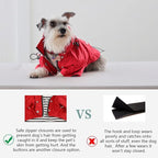 Morezi Dog Zip Up Raincoat with Reflective Buttons, Rain/Water Resistant, Adjustable Drawstring, Removable Hood, Raincoats with Legs 8lbs to 80lbs Available - Pink - XXL