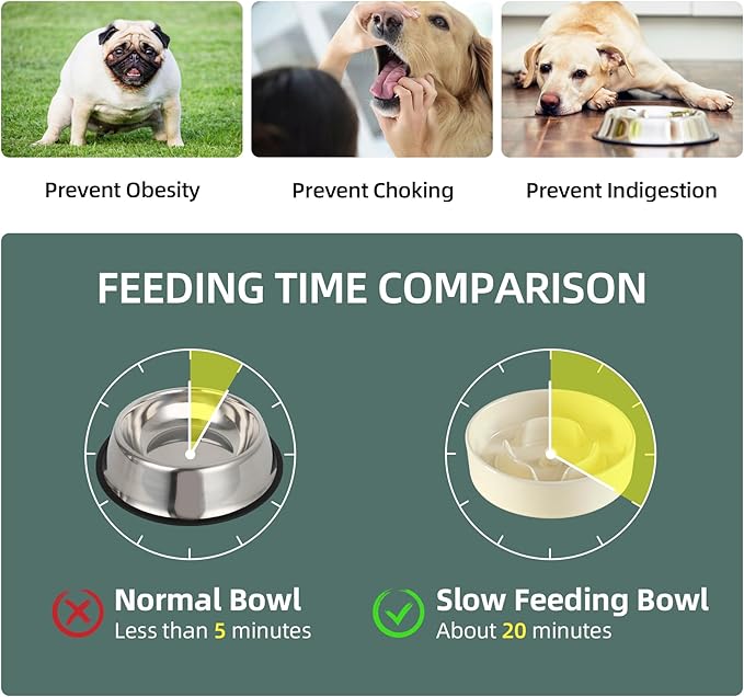 Ceramic 0.9 Cup Raised Dog Slow Feeder Set, Elevated Bowl with Wooden Stand for Small Dog and Cat, 6.1inch Puzzle Slow Dog Food Dish, Anti-Gulping(Light Yellow, Single Bowl+ Stand)