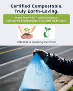 Wooflinen Unscented Compostable Dog Poop Bags – Leak-Proof Dog Poop Bags Rolls – Large 9x13”, Durable, Easy Tear – Made from Plant-Based Materials – For Big & Small Dogs – 240 Bags (16 Rolls)