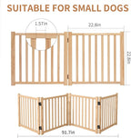 YOCAN Paint-Free Wooden Freestanding Dog Gates for The House,Doorways, Stairs,Wood Dog Fences Indoor Pet Gate,Step Over Fence-2 Panel H:23"(2PC)