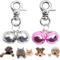 SCENEREAL Bells for Dog Collars - 2 Pack Pet Hanging Ring Bell Accessories for Dog & Cat, Pet Pendant Collar Charm with Heavy Duty Snap Clips, Sliver Bells for Tracking and Training Christmas Gift