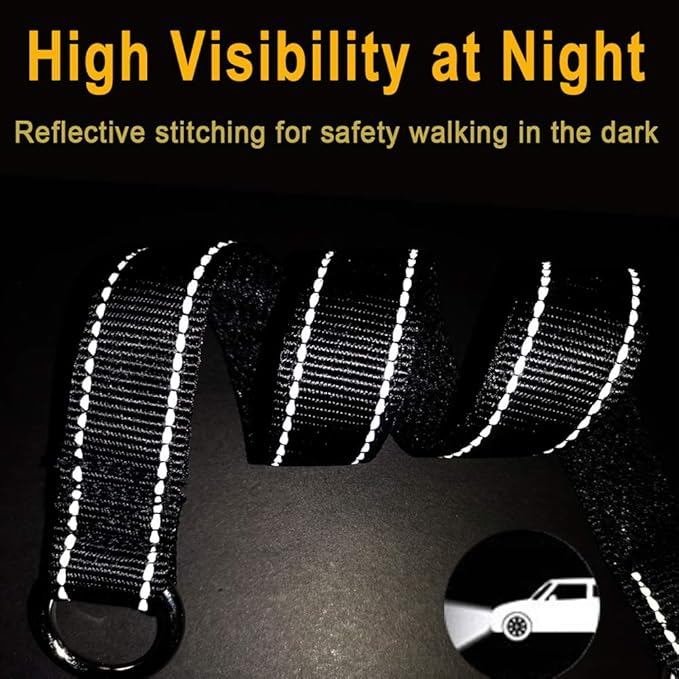 Reflective Slip Dog Collar, Loop Dog Collar for 20-38 lbs Dogs Nylon Collars with Soft Padded for Dogs Training (5/8" W x 15.5" L, Black)