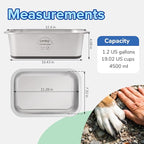 PEDAY 1.2 Gallon Large Dog Water Bowl, 18/8 Human Grade Stainless Steel - Silver Nonslip