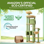 Globlazer Cactus Giant Cat Tree, 83 inch Cat Tree for Indoor Cats Large Adult, XXL Cat Tower with 9 Scratching Posts for 20lb+ Heavy Duty Large Adult Cats, F83, Green