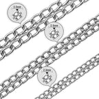 Silver Dog Choker Collar,2 Rows Stainless Steel Dog Chain Cuban Link Metal Martingale Collar Heavy Duty Training Choke Collar for Small Medium Large Big Breed (Silver, S(Neck Max 12inch) D2.0mm)