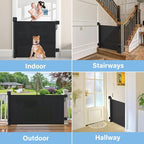 Retractable Baby Gates for Stairs No Drill, PRObebi Retractable Dog Gate Indoor Extends to 54" Wide 34" Tall, Child Gates for Doorways, Stair Gate Use for Outdoor, Hallways, Doorways, Deck, Porch