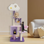 Cat Tree, Multi-Level Cat Tower for Large/Small Cats Climbing Kitty House with Resting Platforms & Scratching Posts Cats Activity Center Cat Climbing High Load Capacity (Purple)