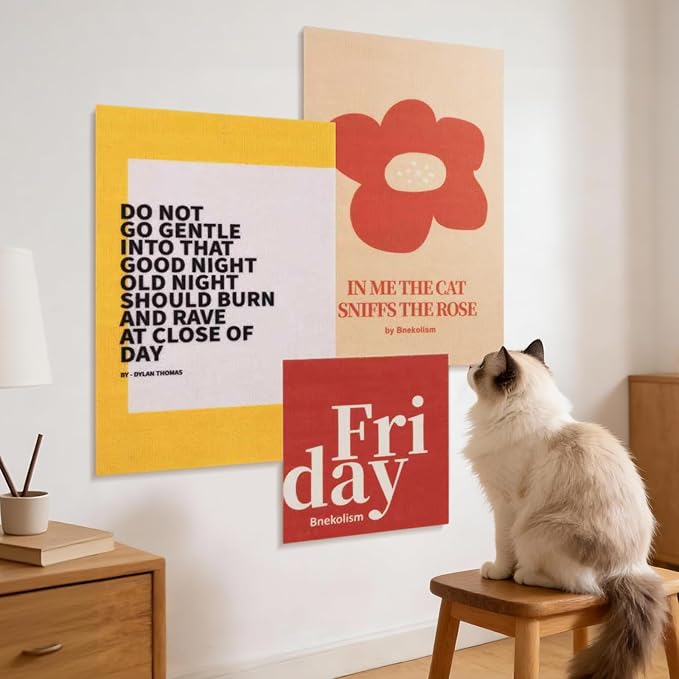 3 Pcs Wall Cat Scratcher for Indoor Cats - Reusable & Damage-Free Wall-Mounted Fabric Scratching, DIY for Furniture and Wall Protection