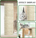 White Sisal Rope 1/6 Inch by 164-Feet for Cat Scratching Post Tree Tower Replacement Repair and Replace, DIY Hemp Twine Rope for Kittens Shelves Furniture Window Bed Perch House Climbing, 4mm by 50m