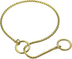 Choker Collar for Dogs, Metal Slip P-Link Training Heavy Duty Dog Choke Collar Puppy Collars for Small Medium Large Big XL Breed Dogs, Gold XL