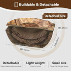 Cat Scratcher House, Cozy Cardboard Design, Safe and Secure for Kittens, Eco-Friendly, Wood Grain (Circle)
