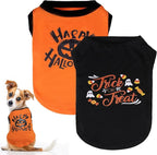 KOOLTAIL Dog Halloween Shirts, 2 Pack Soft & Lightweight Dog Shirts for Small Medium Dogs, Pet Sleeveless Vest Costume with Cute Printing for Boy Girl Puppy Cats