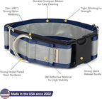 If It Barks - 1.5" Reflective Martingale Collar with Quick Snap Buckle for Dogs - Adjustable - Made in USA - Strong, Durable, and Comfy - Ideal for Training - Fits Most Breeds - Small, Navy