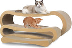Simple Delxue 3 in 1 Cat Scratcher Cardboard, Cat Scratching Board Furniture Protector, Cats Scratching Post, Cat Beds for Indoor Cats, Infinity Shape, X-Large