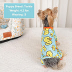 Dog Pajamas Pjs Spring Summer Dog Clothes for Small Dogs Girl Boy, Soft Stretchy Tiny Chihuahua Yorkie Puppy Clothes Doggie Onesies Cat Pet Jammies Outfit, Blue Duck, S