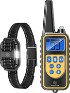 Dog Training Collar with Remote, 3300ft Remote Dog Shock Collar, IPX7 Waterproof Rechargeable E-Collar, 4 Training Modes (Night LED Light，Beep, Vibration, Shock) for Small Medium Large Dogs