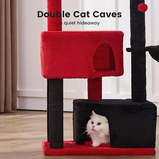 Gardner Pet 41" Cat Tree for Medium-Large Cats, Gothic Cat Tree, Heavy Duty Cat Trees Towers with 2.8in Posts & Washable Top Perches